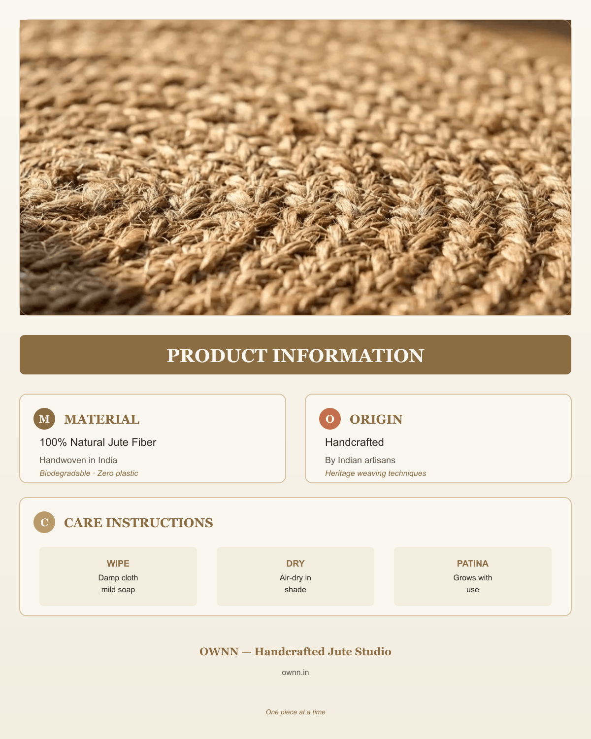 Black Square Jute Doormat Medium