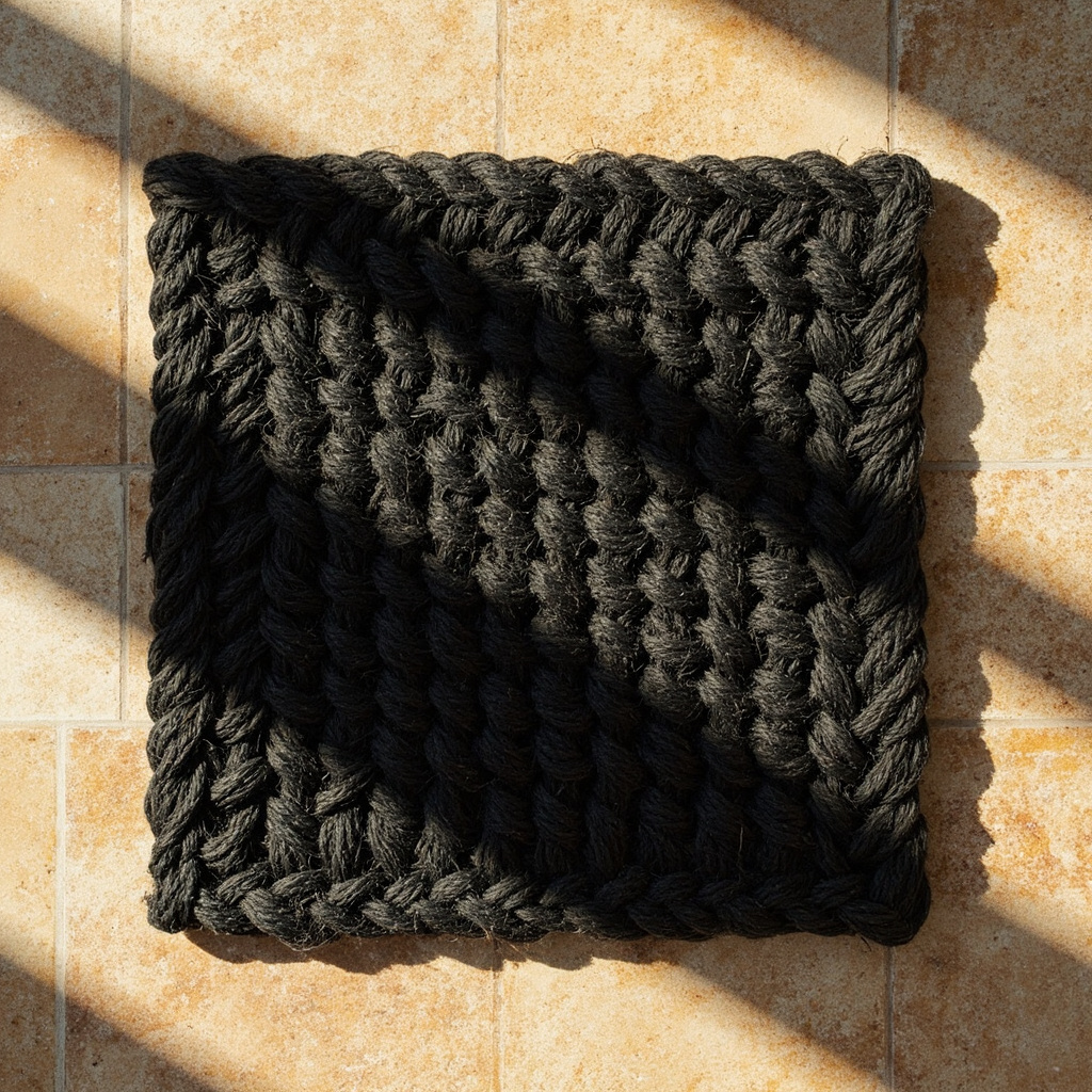 Premium Handcrafted Jute Doormat Black Border