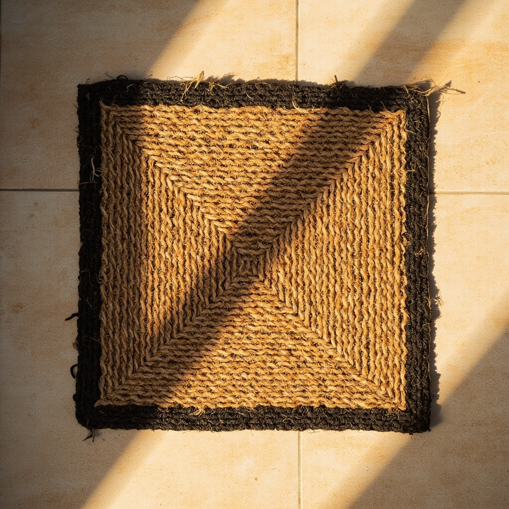 Classic Jute Doormat Black Border Medium
