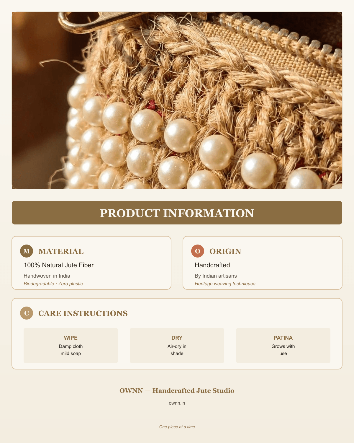 Small Handcrafted Jute Coin Potli Purse