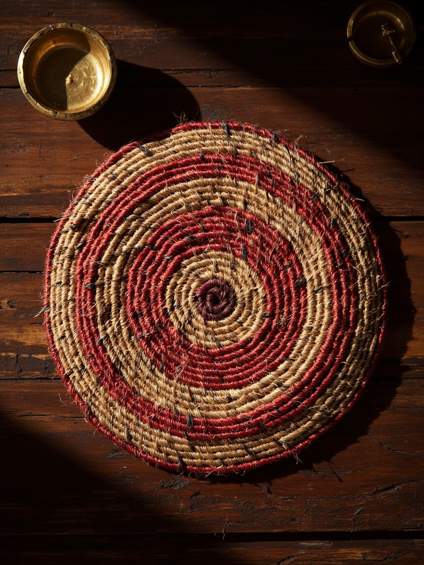 Handcrafted Jute Puja Thali Set