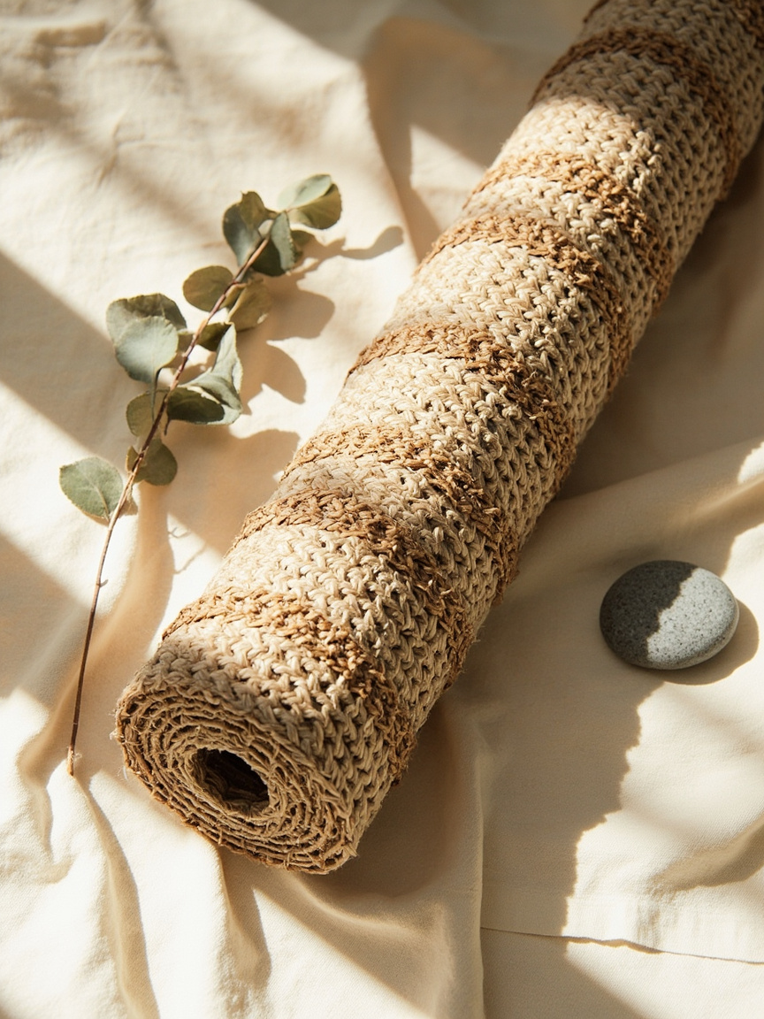 Eco-friendly Jute Yoga Mat Bag with shoulder strap