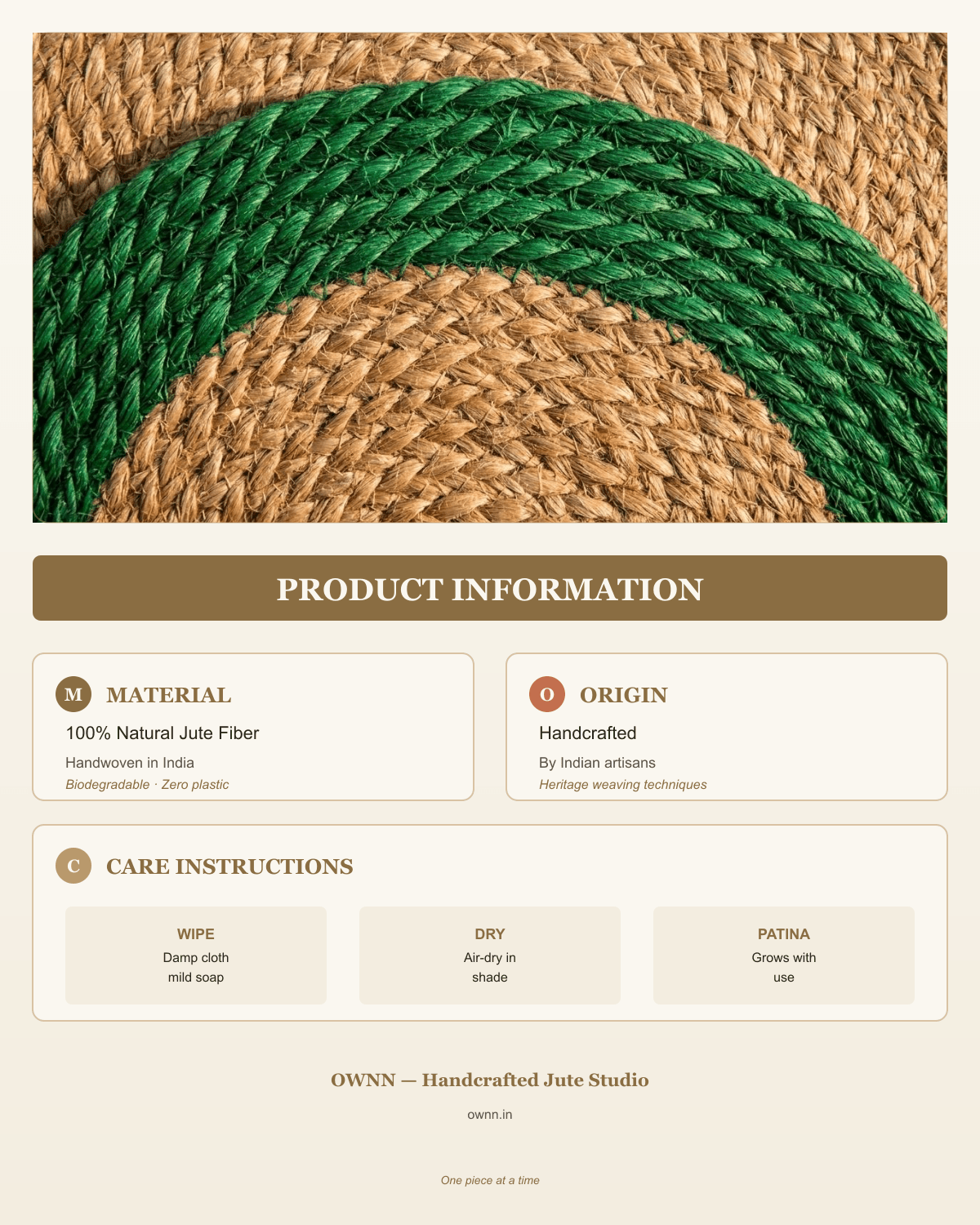 Round table mat green detail