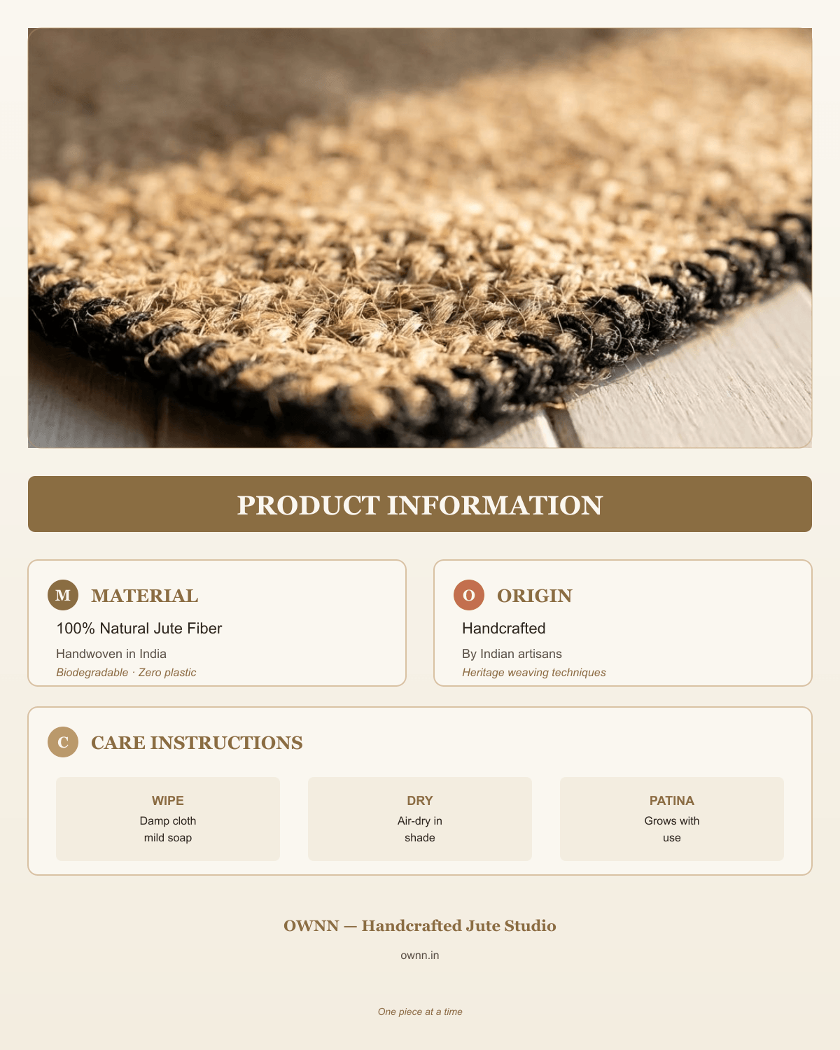 Square Jute Table Mat Black