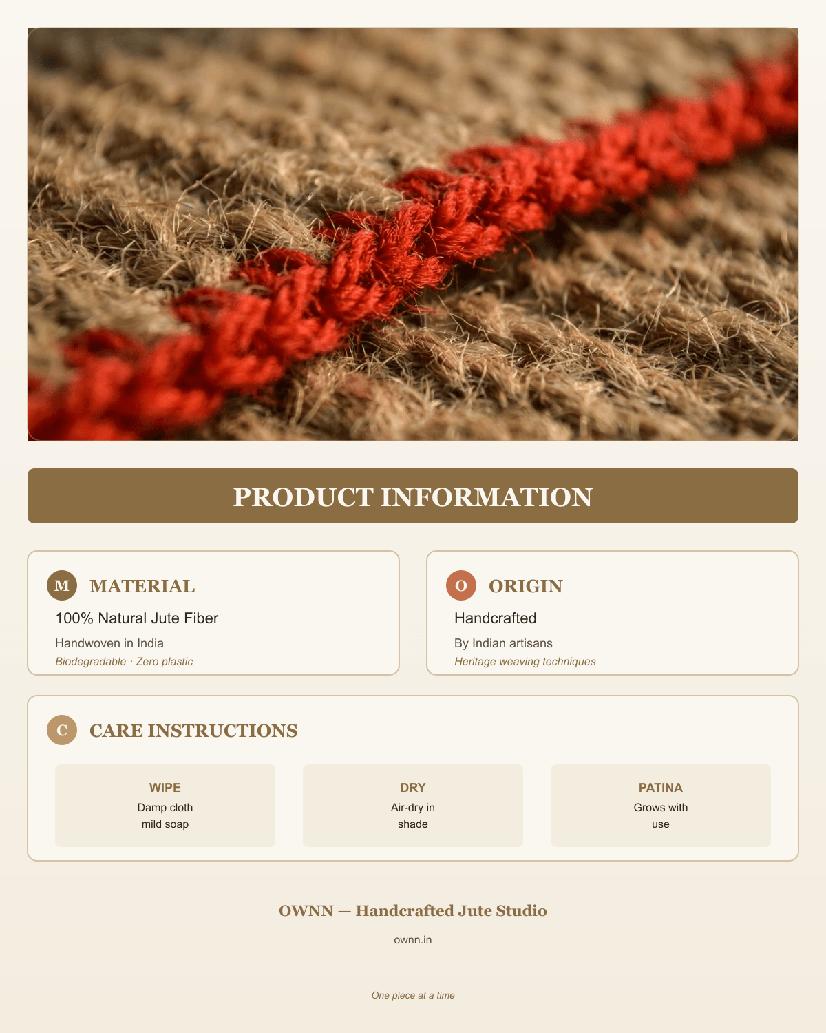Square table mat red detail