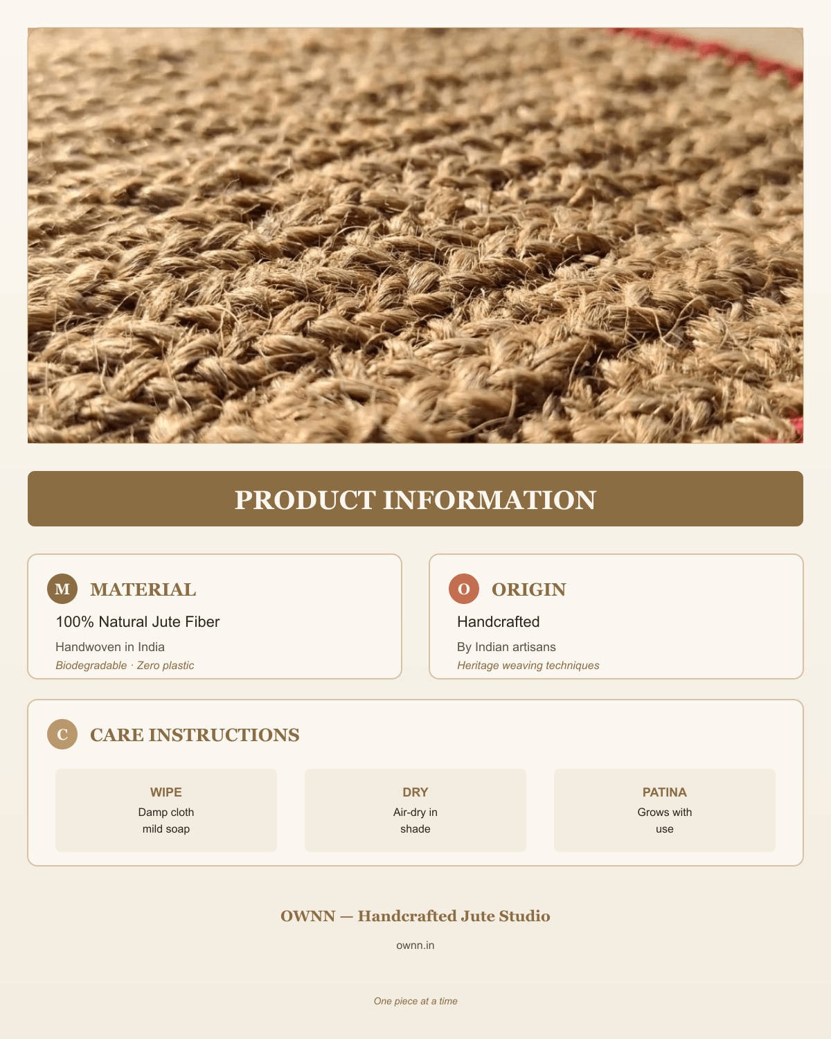 Red Square Jute Doormat Medium