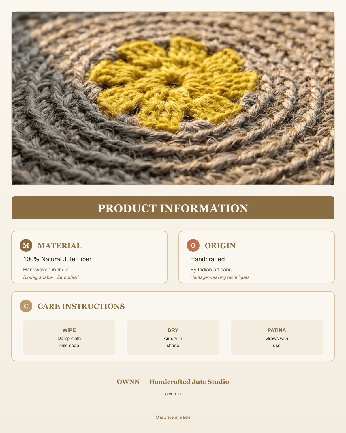 Yellow flower doormat detail