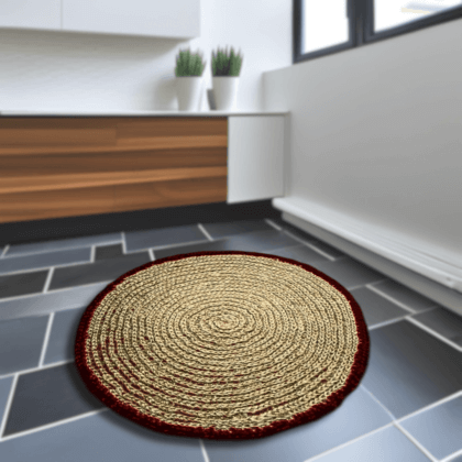 Classic Handmade Jute doormat Red Small