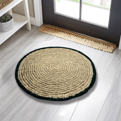 Classic Handmade Jute doormat Black Small