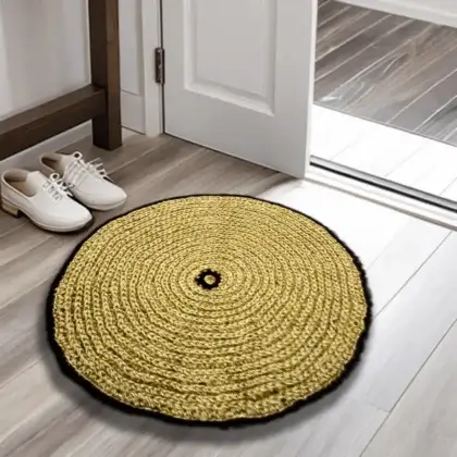 Elegant Handmade Jute doormat Black small