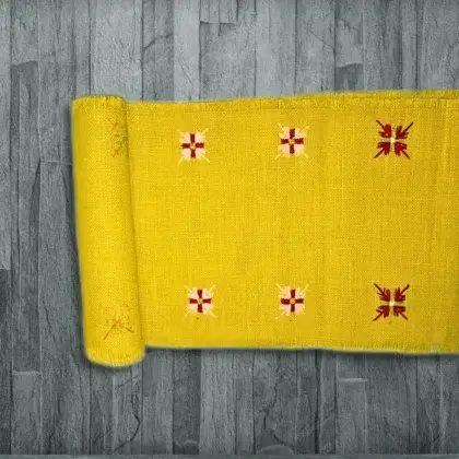 Premium Handcrafted Jute Table Runner Yellow